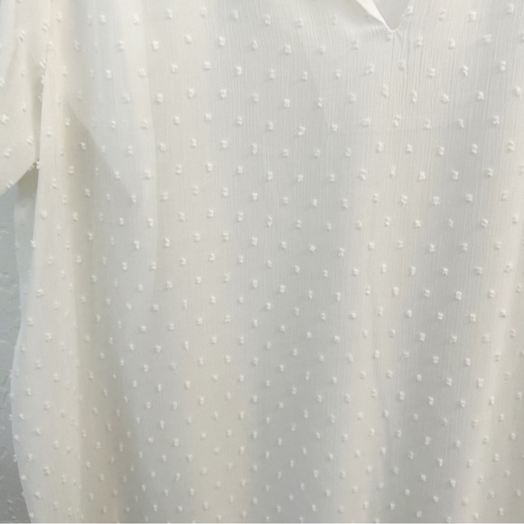 Nordstrom DR2 Women’s White Swiss Dot Blouse Top Size M - Picture 4 of 9